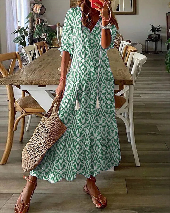 Elise | Dame Letvægts Mavedækkende Kjole | Boheme-Stil