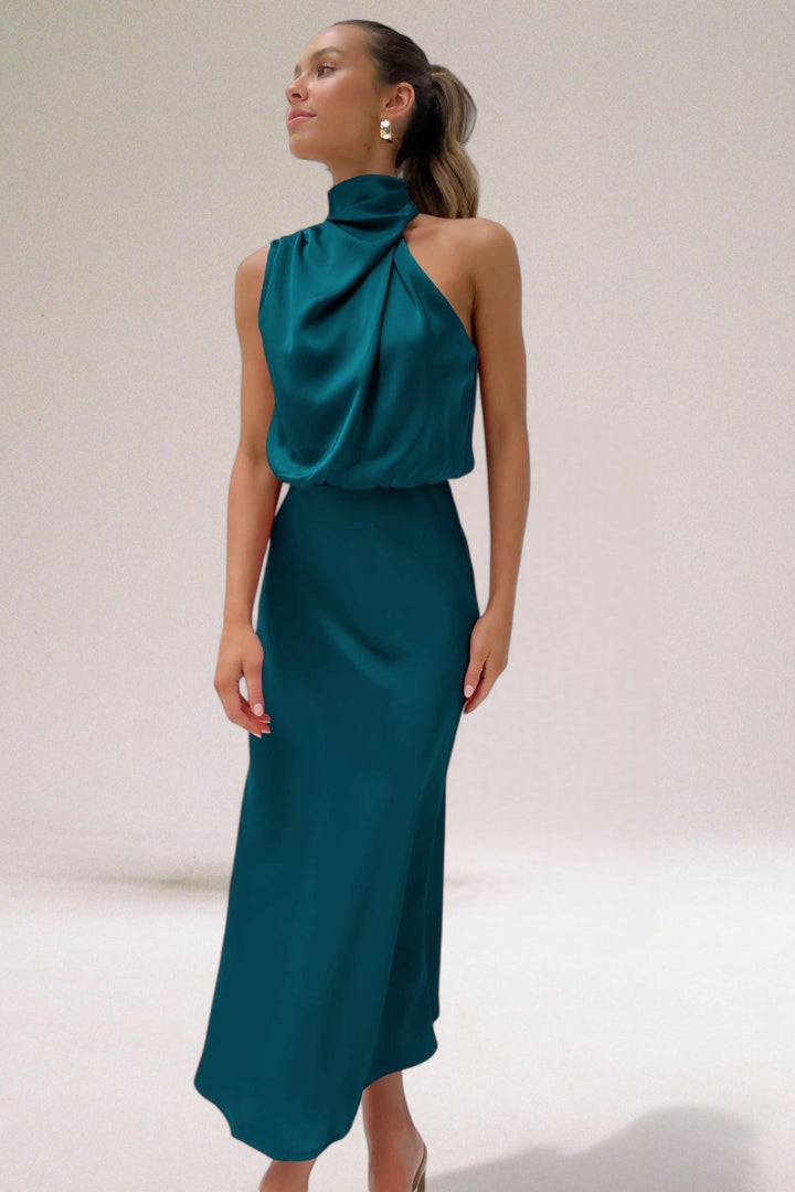 Ella | Damer Elegante Luksuriøse Kjole | Satinfinish