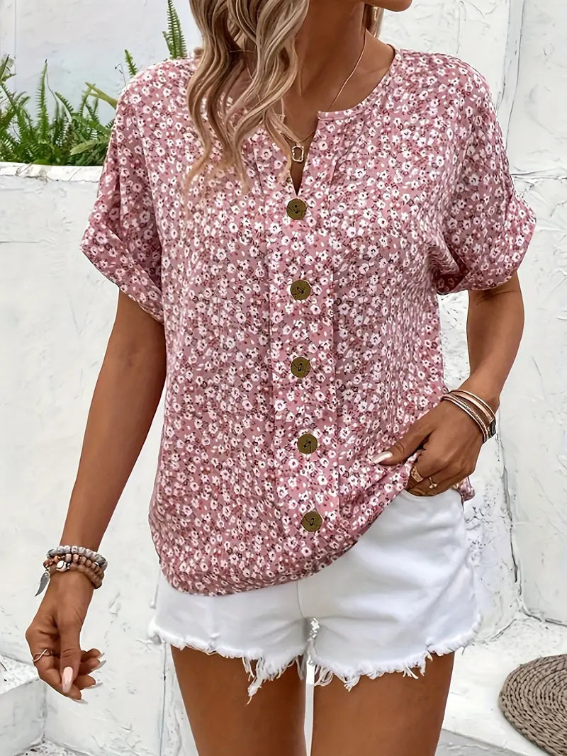 Mathilde | Damen Blomstrende Let Sommerbluse | Til Stil & Komfort