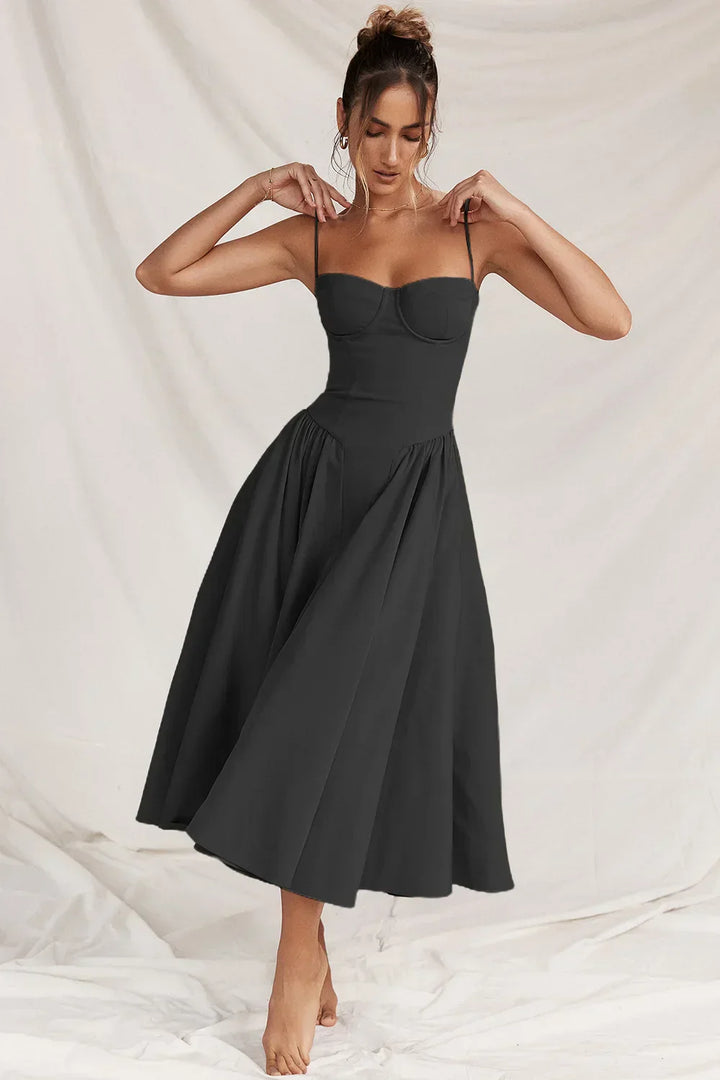 Sophie | Damen Korsetdesign Midikjole | For Elegance & Selvsikkerhed