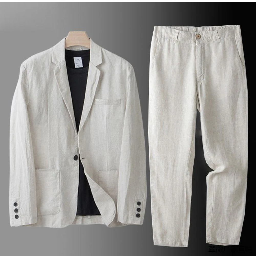 Benjamin | Herre Elegant Tidløst Sommer-Linensæt | For Komfort & Stil