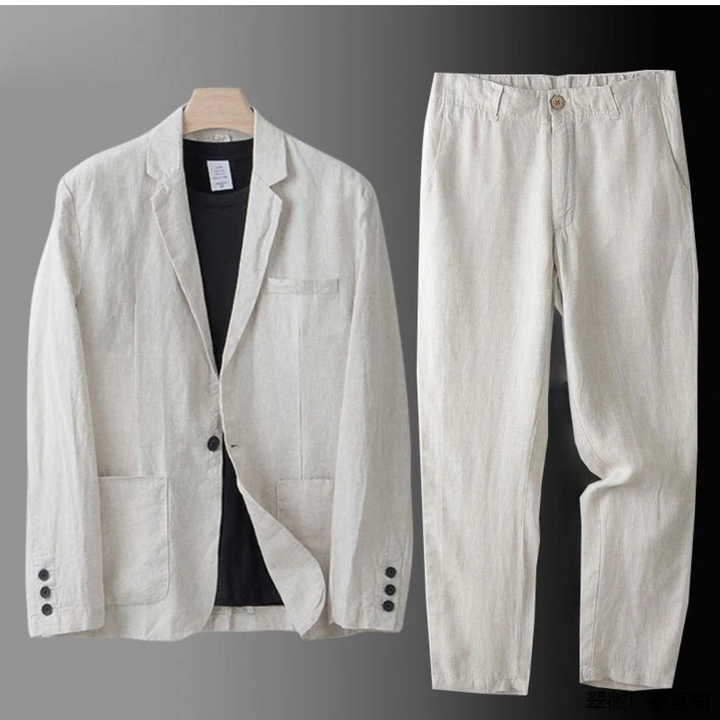 Benjamin | Herre Elegant Tidløst Sommer-Linensæt | For Komfort & Stil