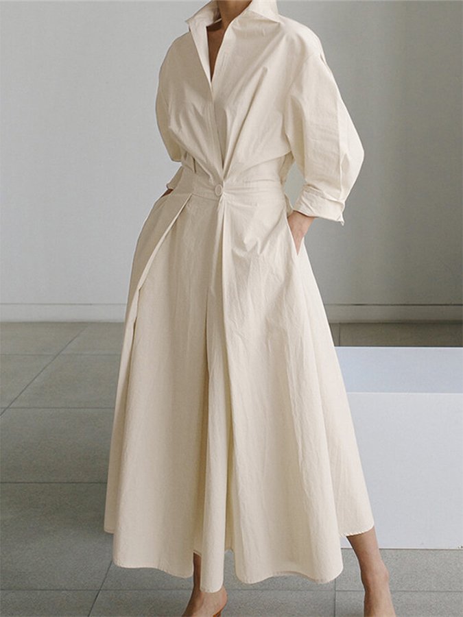Mathilde | Kvinders Elegante Åndbare Lang Kjole | Tidløs Design