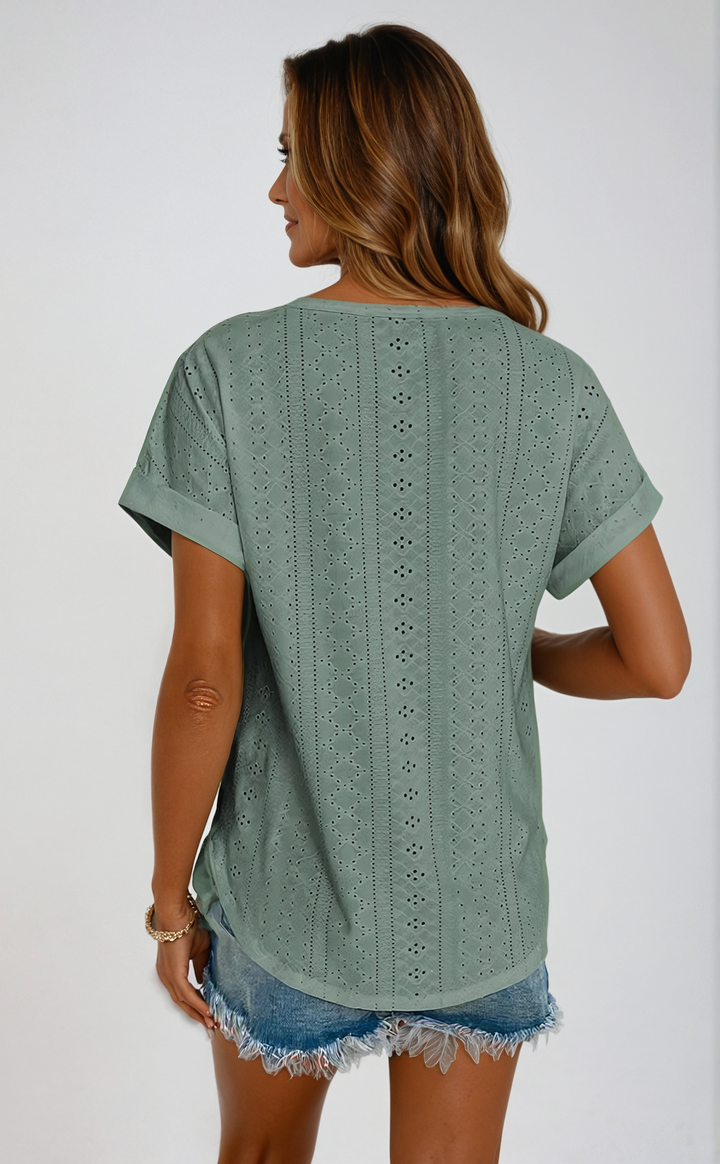 Riza - Afslappet Eyelet Top