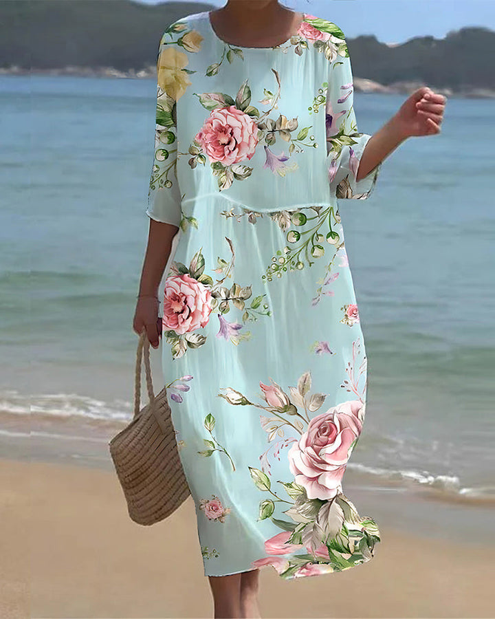 KAREN - Elegant Blomstret Kjole