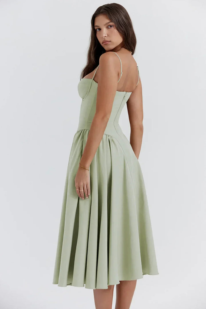Sophie | Damen Korsetdesign Midikjole | For Elegance & Selvsikkerhed