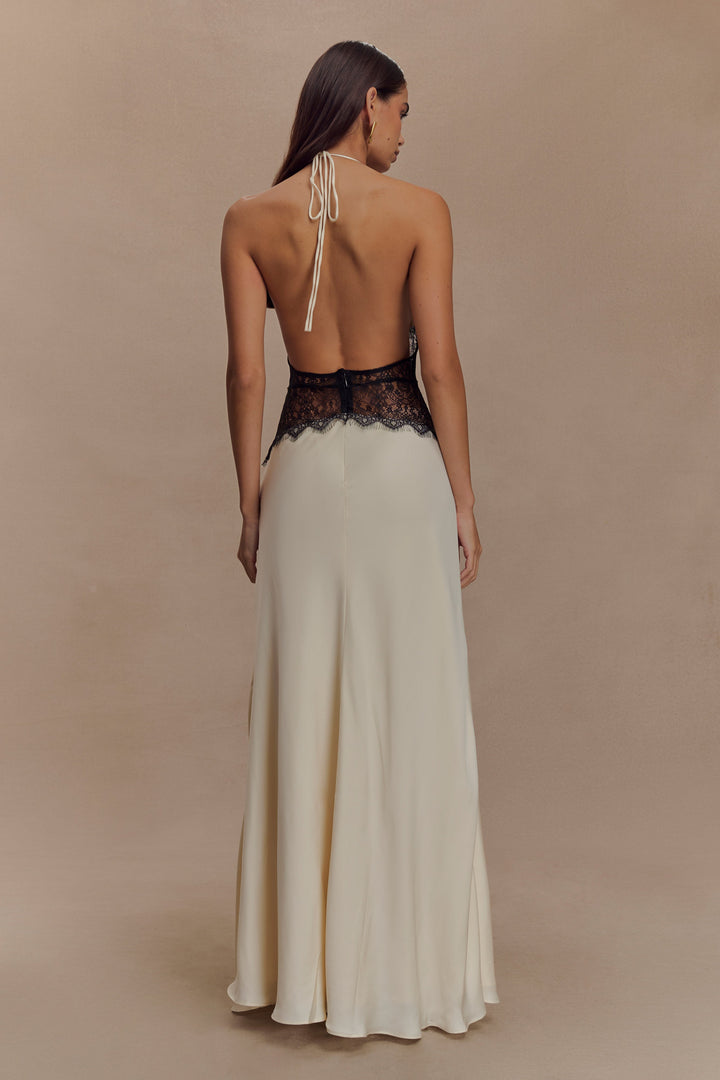 Keldine | Dame Sensuel Rygfri Maxikjole | Til Elegante Aftener