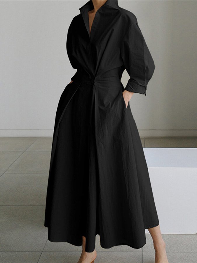 Mathilde | Kvinders Elegante Åndbare Lang Kjole | Tidløs Design