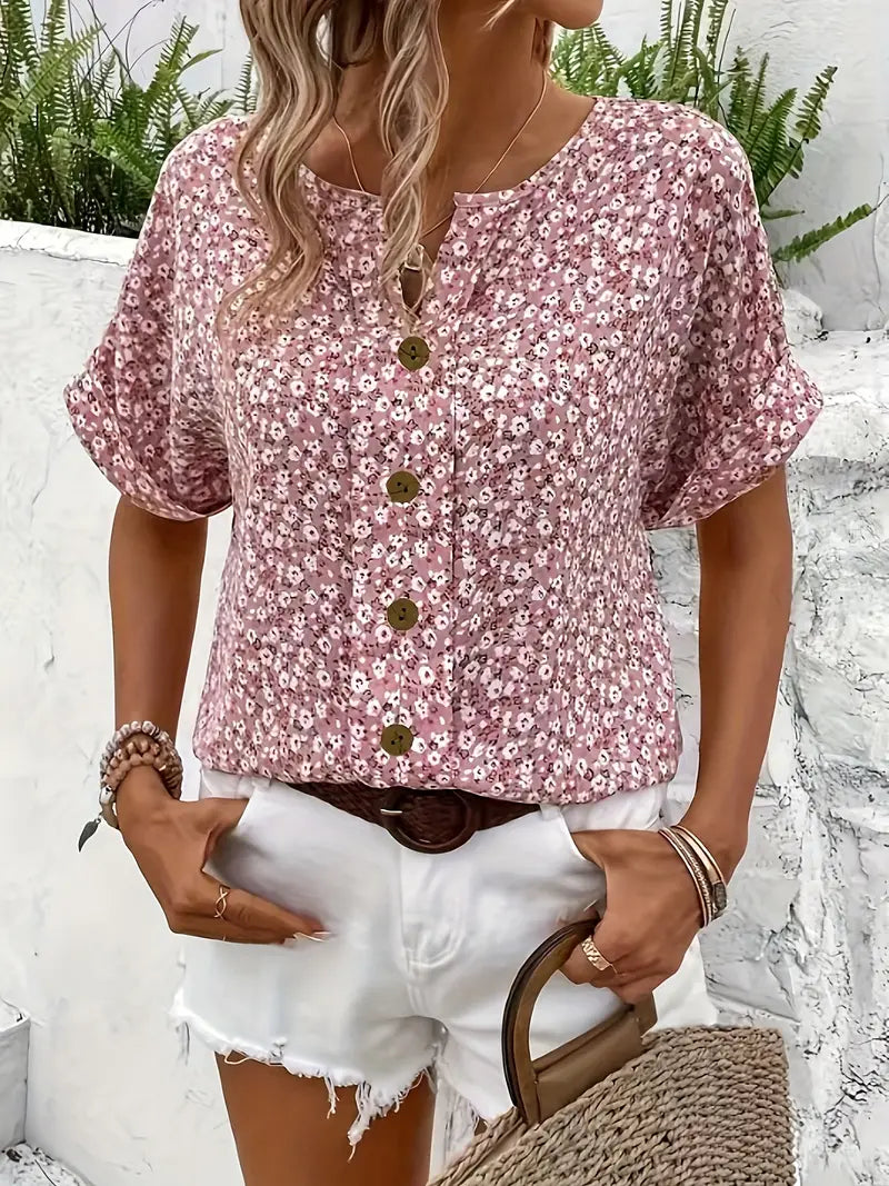 Mathilde | Damen Blomstrende Let Sommerbluse | Til Stil & Komfort