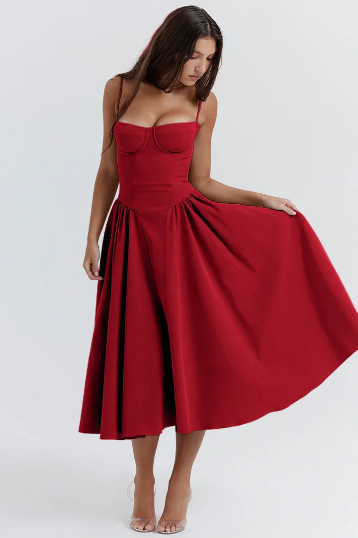 Sophie | Damen Korsetdesign Midikjole | For Elegance & Selvsikkerhed