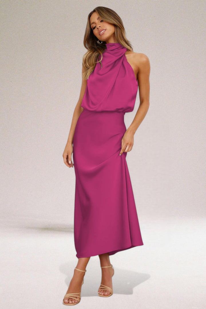 Ella | Damer Elegante Luksuriøse Kjole | Satinfinish