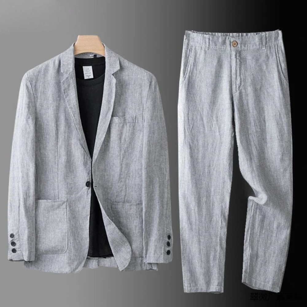 Benjamin | Herre Elegant Tidløst Sommer-Linensæt | For Komfort & Stil