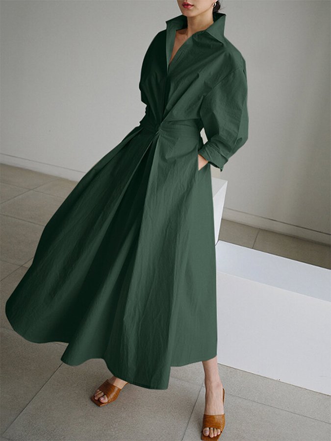 Mathilde | Kvinders Elegante Åndbare Lang Kjole | Tidløs Design