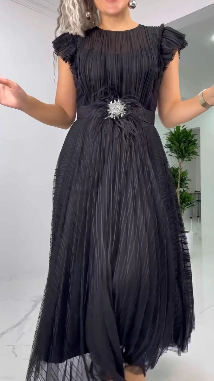 Lena | Dames Elegant Åndbart Chiffon Kjole | Tidløs Stil