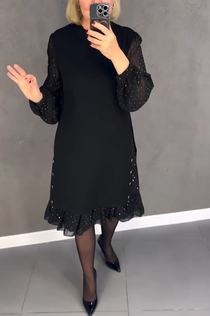 Elegant Kjole | Dames Skinnende Detaljeret Aftenkjole | Leena