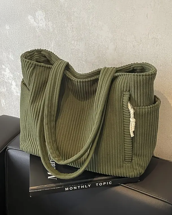 Alva | Tilbehør Moderne Rillet Snøre Tote Bag | Til Hverdag og Stil