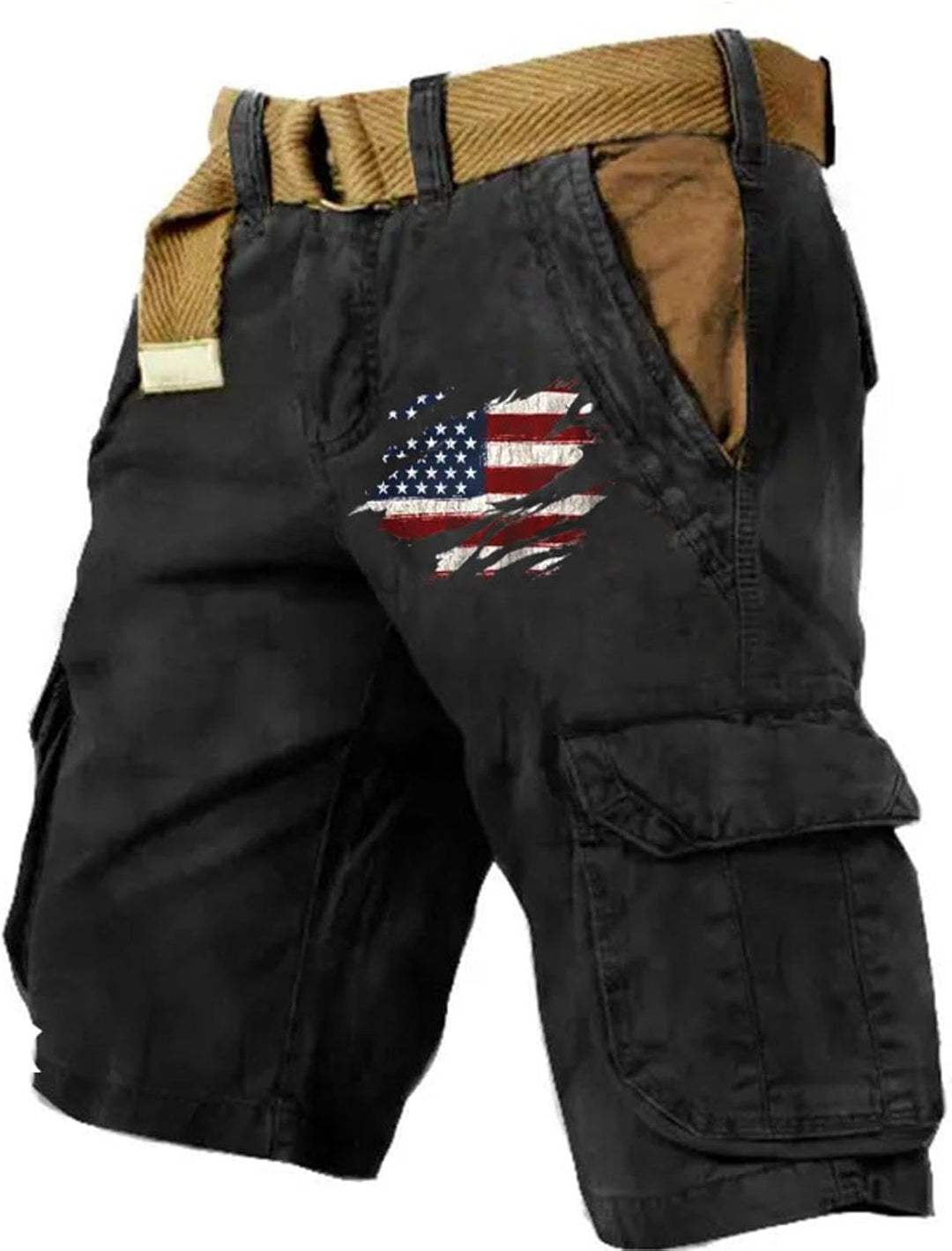 Brenvik | Herren Mønstret Løstsiddende Multifunktionelle Cargo Shorts | Til Udendørs Sommerstil