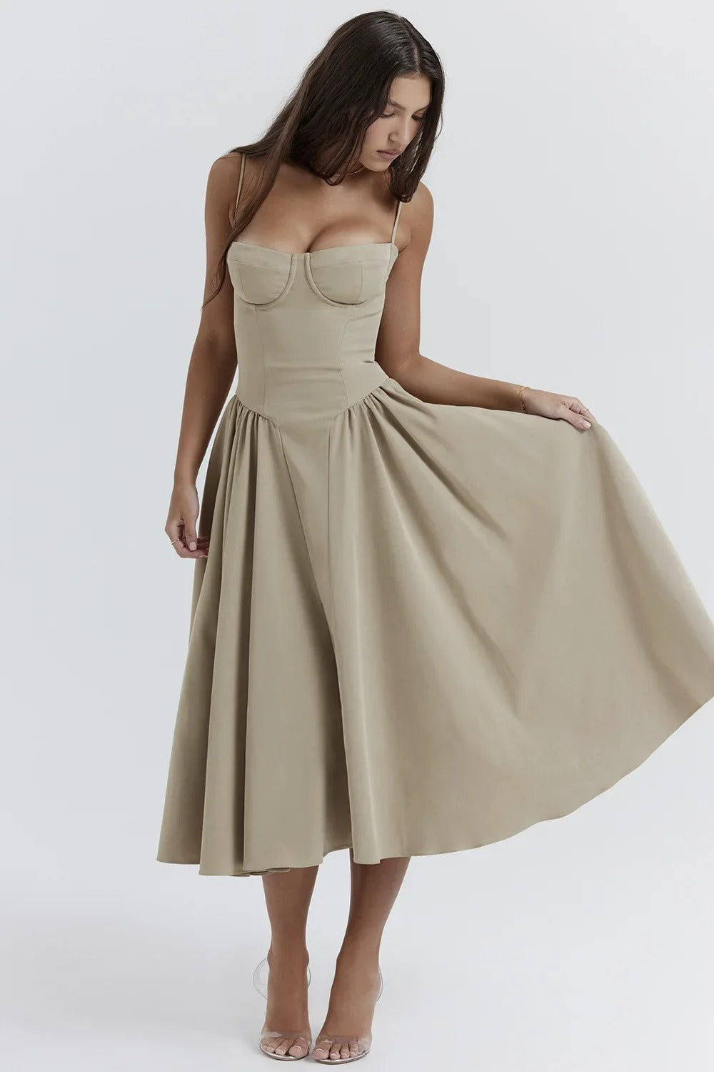 Sophie | Damen Korsetdesign Midikjole | For Elegance & Selvsikkerhed