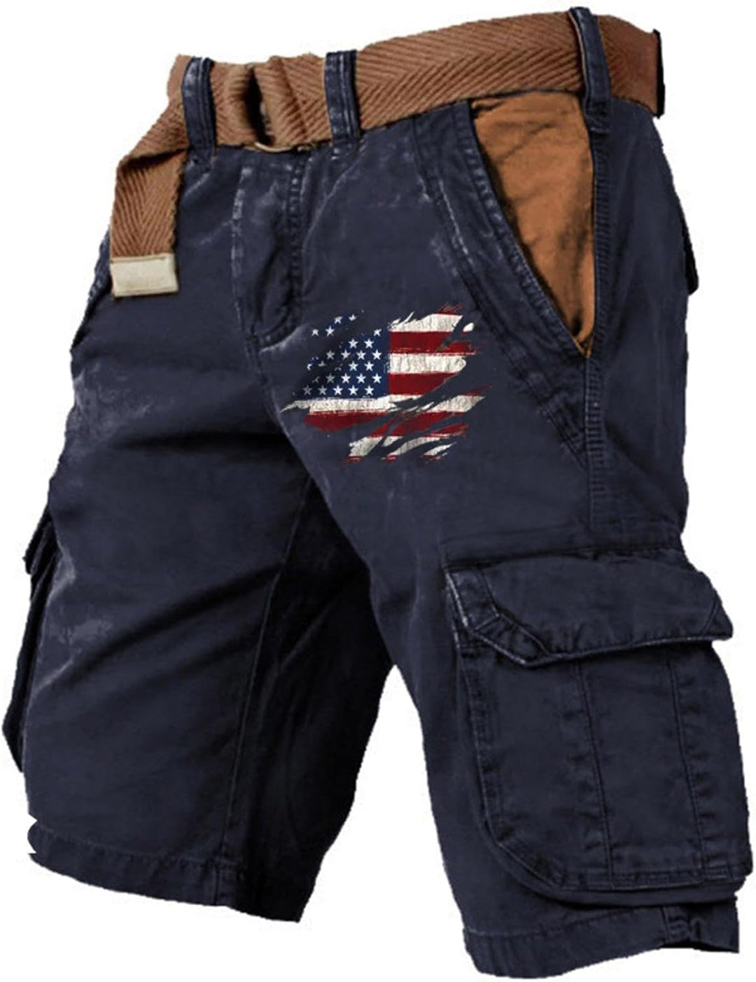 Brenvik | Herren Mønstret Løstsiddende Multifunktionelle Cargo Shorts | Til Udendørs Sommerstil