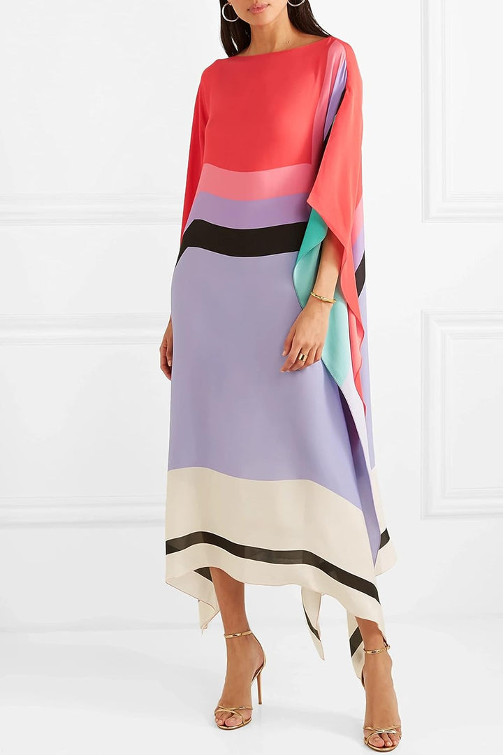 Selika | Damen Farverig Let Kaftan | For Udstråling & Komfort