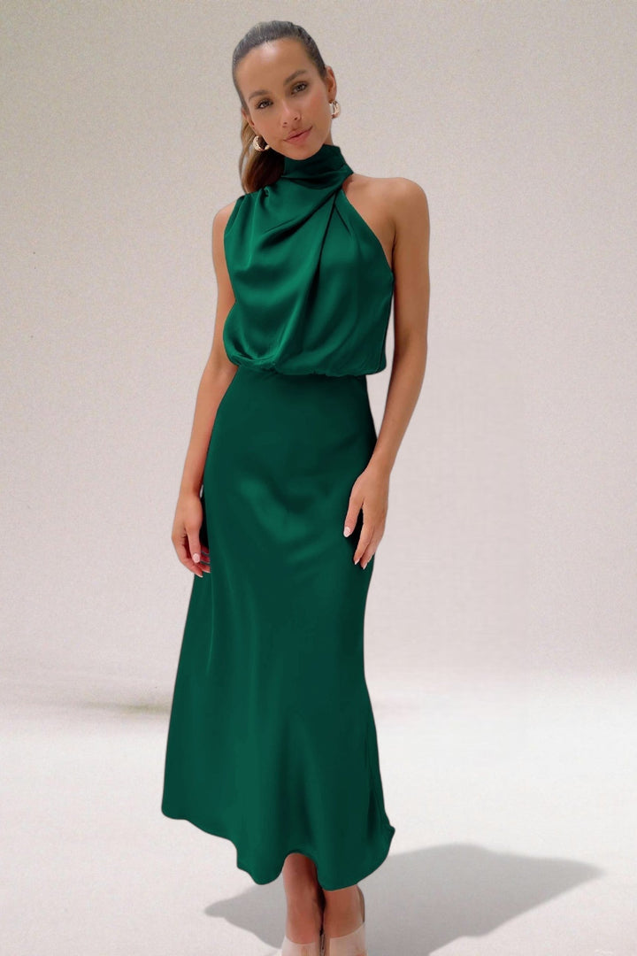 Ella | Damer Elegante Luksuriøse Kjole | Satinfinish