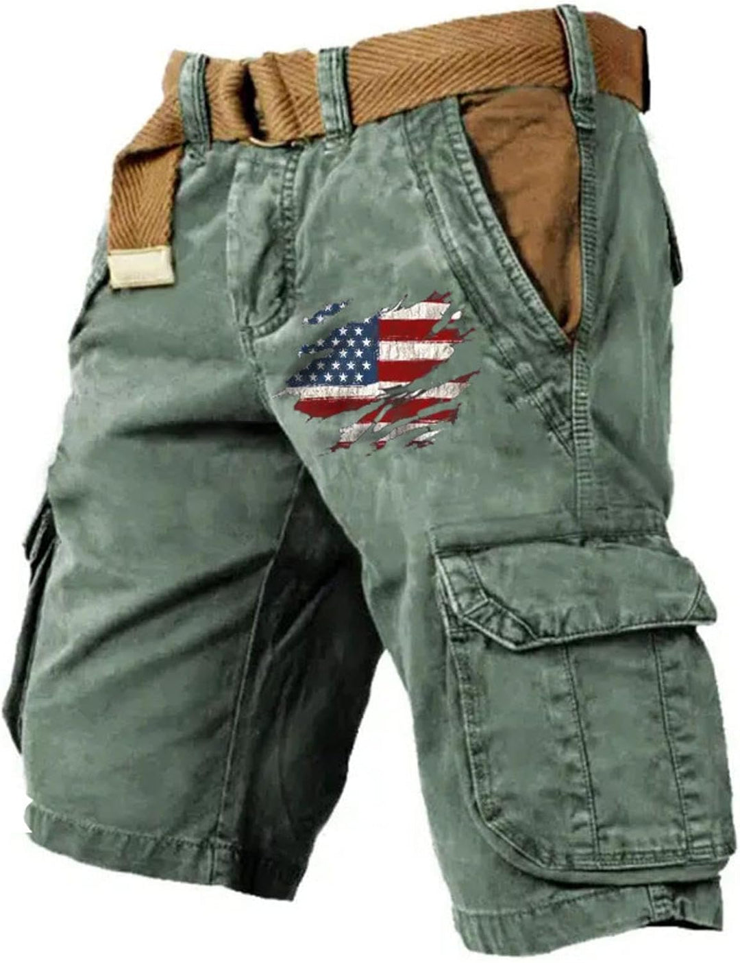 Brenvik | Herren Mønstret Løstsiddende Multifunktionelle Cargo Shorts | Til Udendørs Sommerstil