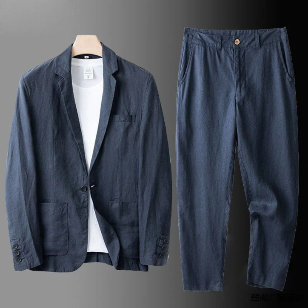 Benjamin | Herre Elegant Tidløst Sommer-Linensæt | For Komfort & Stil