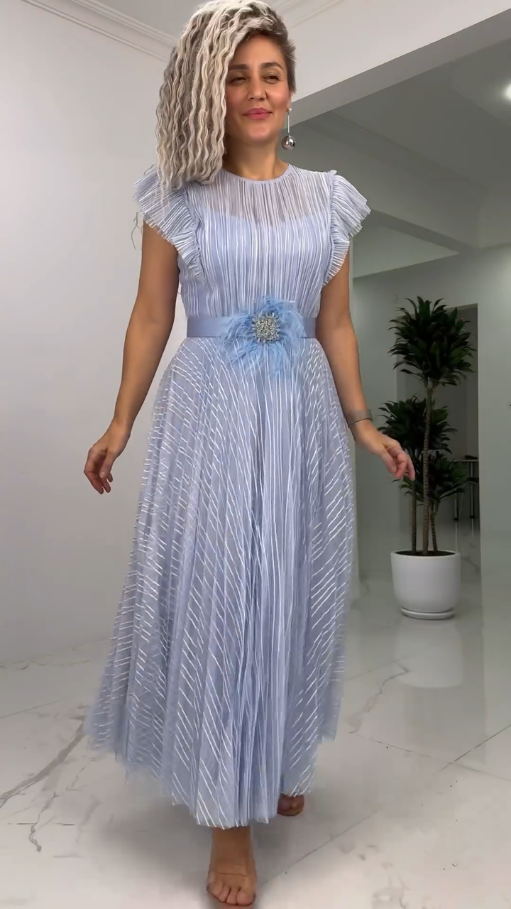 Lena | Dames Elegant Åndbart Chiffon Kjole | Tidløs Stil