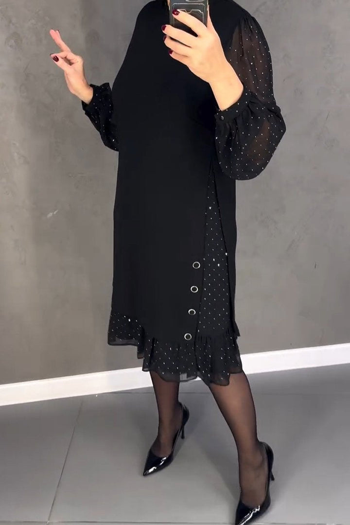 Elegant Kjole | Dames Skinnende Detaljeret Aftenkjole | Leena