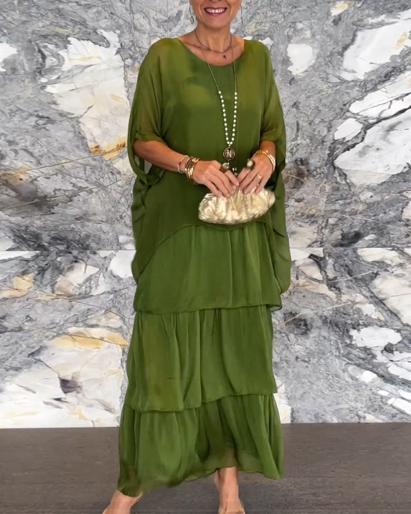 Livia | Dame Flatterende Flydende Maxi Kjole | Stilfuld & Komfortabel