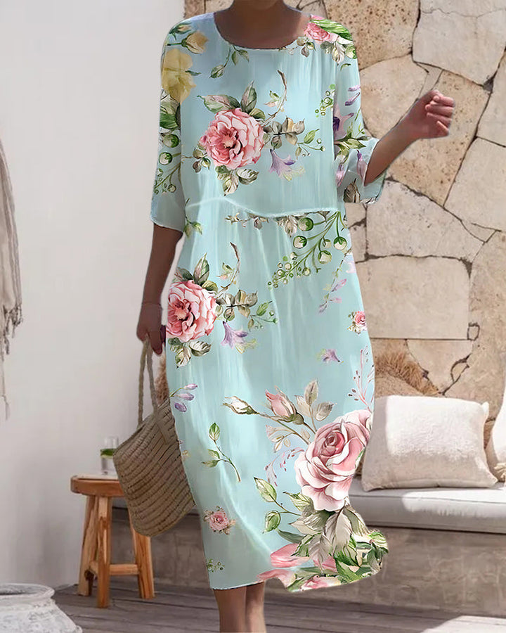 KAREN - Elegant Blomstret Kjole