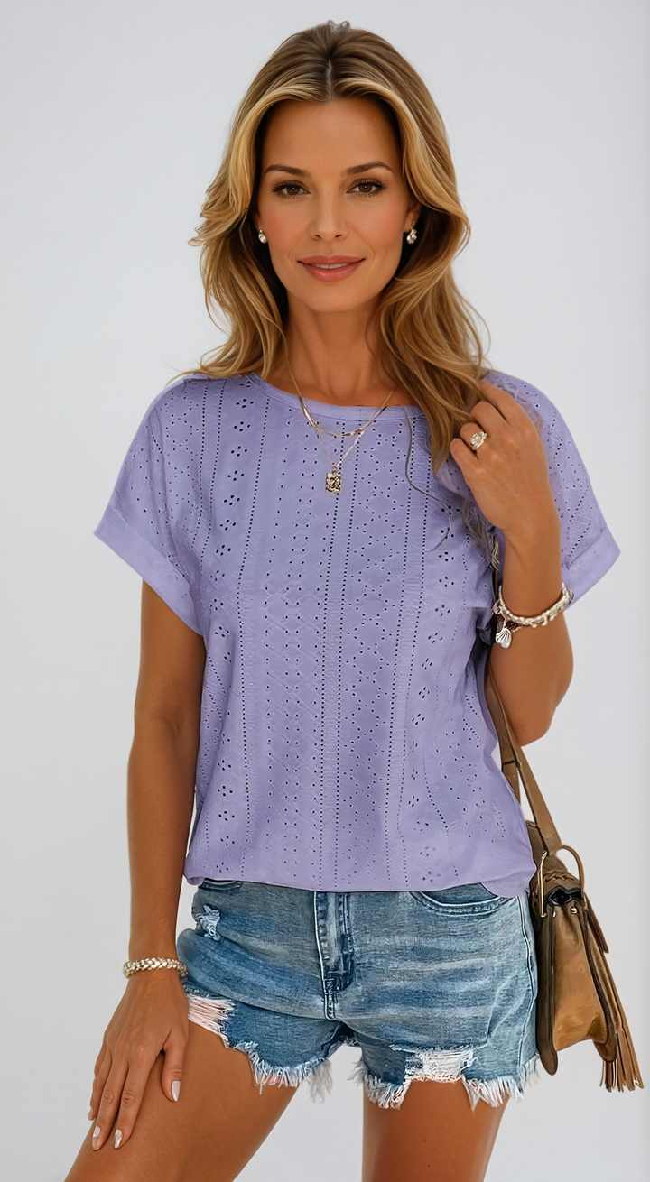 Riza - Afslappet Eyelet Top