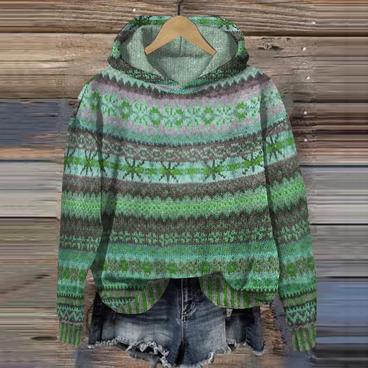 Zenia | Dame Retro Farverig Hoodie | Til Komfort & Stil