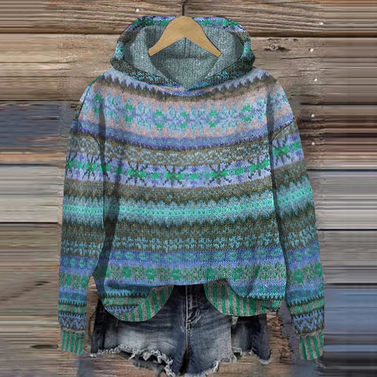 Zenia | Dame Retro Farverig Hoodie | Til Komfort & Stil