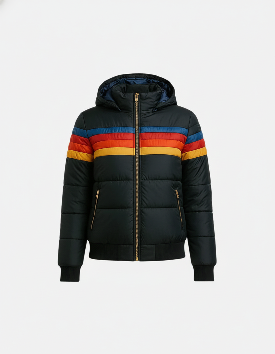 Astrid vatteret damejakke med hætte - kort model med lynlås