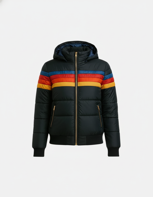 Astrid vatteret damejakke med hætte - kort model med lynlås