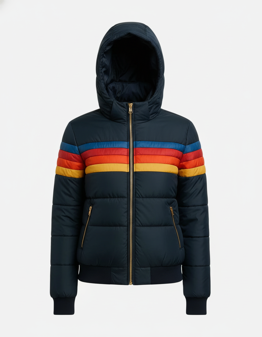 Astrid vatteret damejakke med hætte - kort model med lynlås