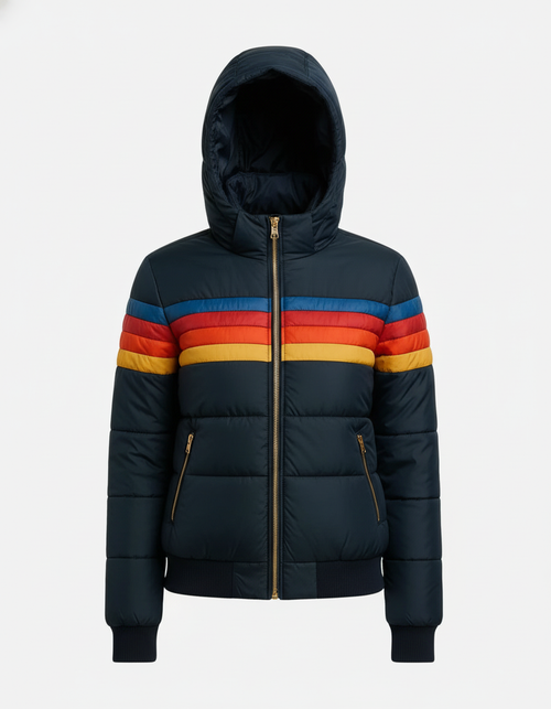 Astrid vatteret damejakke med hætte - kort model med lynlås