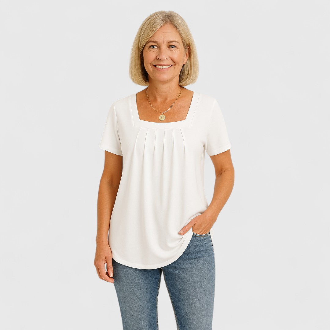 Ellinor | Damen Afslappet Flatterende T-shirt | Til Komfort & Selvsikkerhed