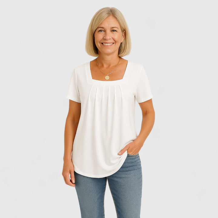 Ellinor | Damen Afslappet Flatterende T-shirt | Til Komfort & Selvsikkerhed