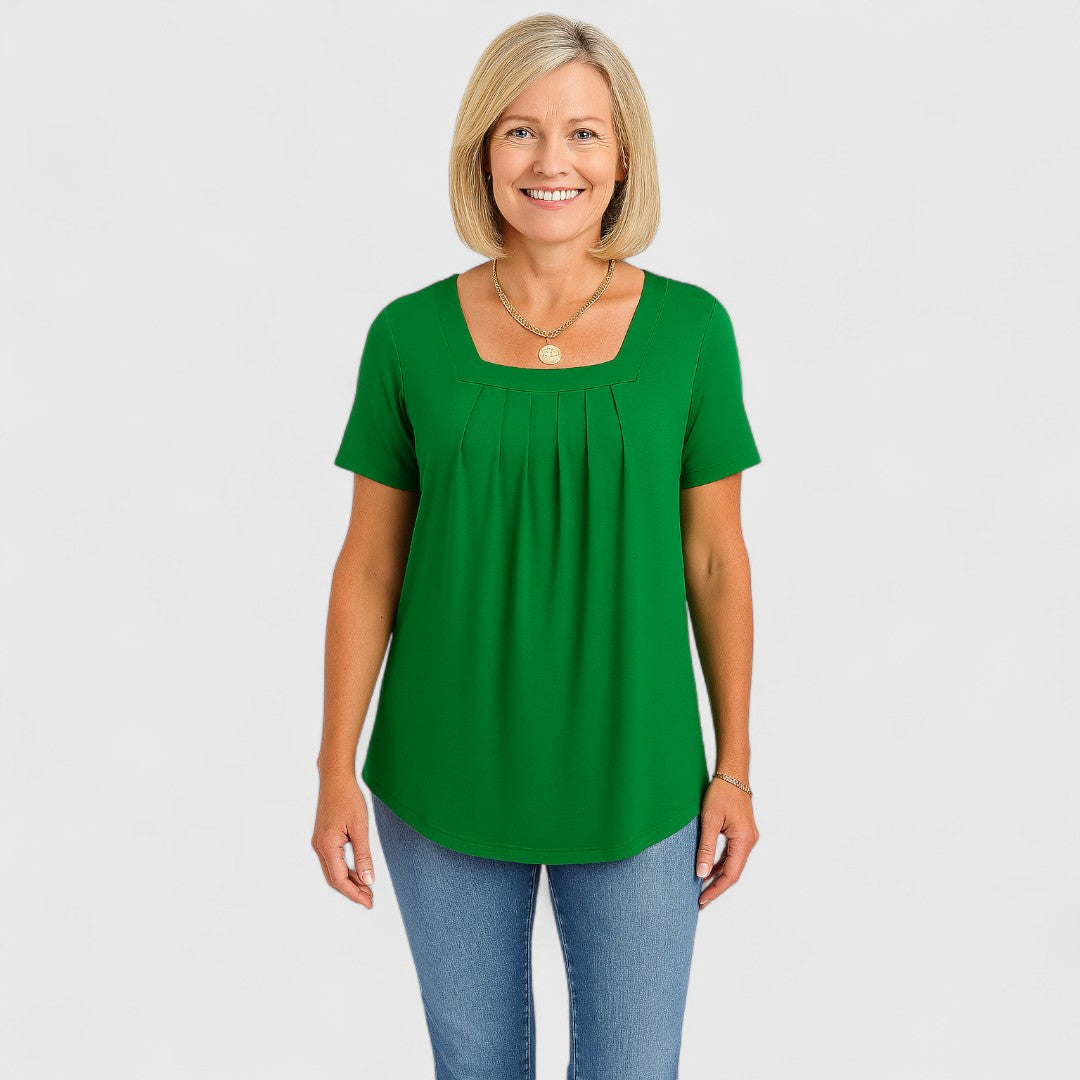 Ellinor | Damen Afslappet Flatterende T-shirt | Til Komfort & Selvsikkerhed