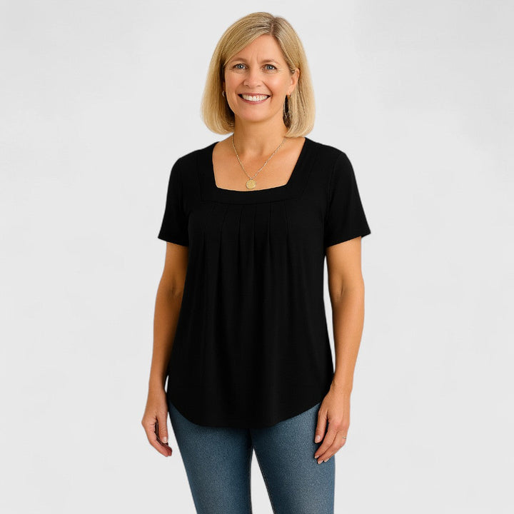 Ellinor | Damen Afslappet Flatterende T-shirt | Til Komfort & Selvsikkerhed