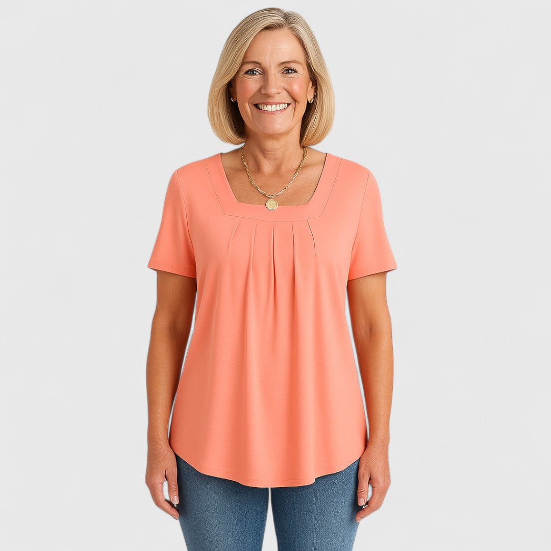 Ellinor | Damen Afslappet Flatterende T-shirt | Til Komfort & Selvsikkerhed