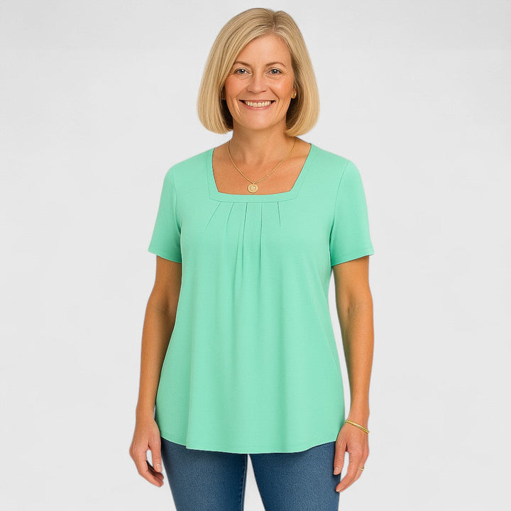 Ellinor | Damen Afslappet Flatterende T-shirt | Til Komfort & Selvsikkerhed