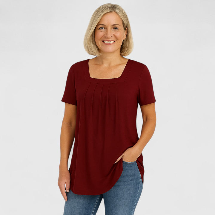 Ellinor | Damen Afslappet Flatterende T-shirt | Til Komfort & Selvsikkerhed