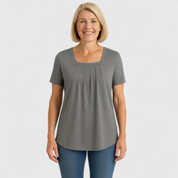 Ellinor | Damen Afslappet Flatterende T-shirt | Til Komfort & Selvsikkerhed