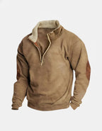 Mikkel herre halv-zip trøje med fleecefor – normal pasform, kængurulomme