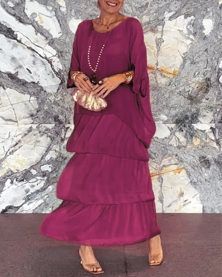 Livia | Dame Flatterende Flydende Maxi Kjole | Stilfuld & Komfortabel