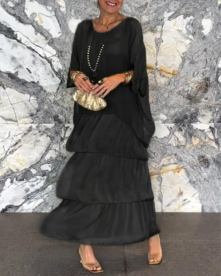 Livia | Dame Flatterende Flydende Maxi Kjole | Stilfuld & Komfortabel