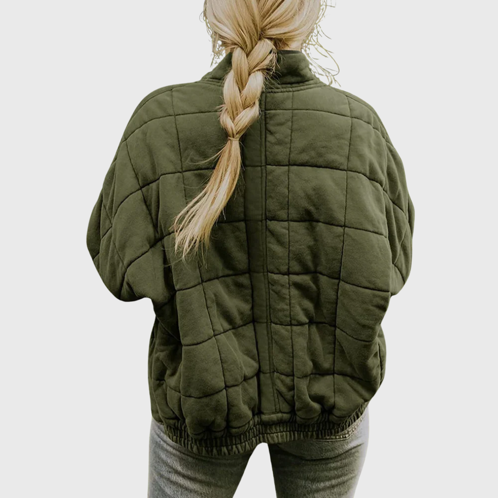 Gry | Dame Elegant Vatteret Oversize Jakke | Til Komfort og Stil